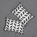 Bold Black Abstract Spun Polyester Lumbar Pillow - DipaliZ