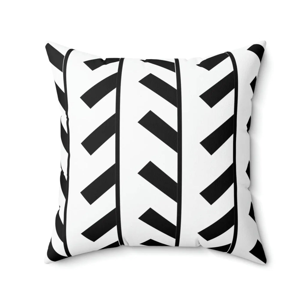 Black Abstract Pattern Spun Polyester Square Pillow - DipaliZ