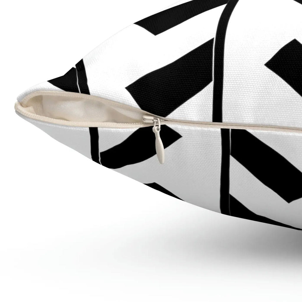 Black Abstract Pattern Spun Polyester Square Pillow - DipaliZ