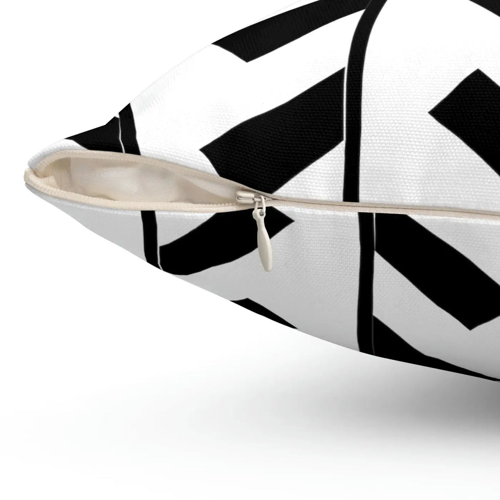 Black Abstract Pattern Spun Polyester Square Pillow - DipaliZ