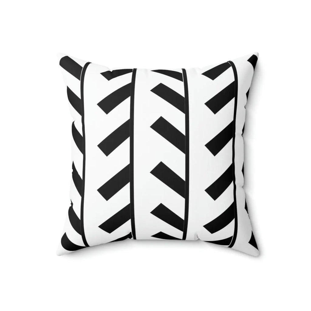 Black Abstract Pattern Spun Polyester Square Pillow - DipaliZ