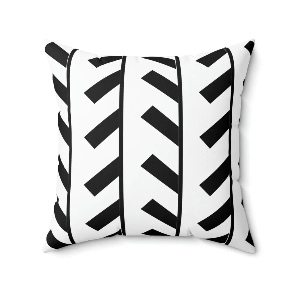 Black Abstract Pattern Spun Polyester Square Pillow - DipaliZ
