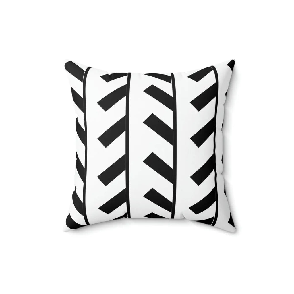 Black Abstract Pattern Spun Polyester Square Pillow - DipaliZ