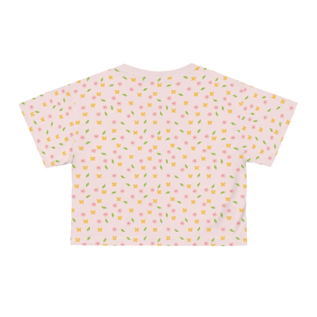 Floral Crop Tee - Vibrant All Over Print Style - DipaliZ