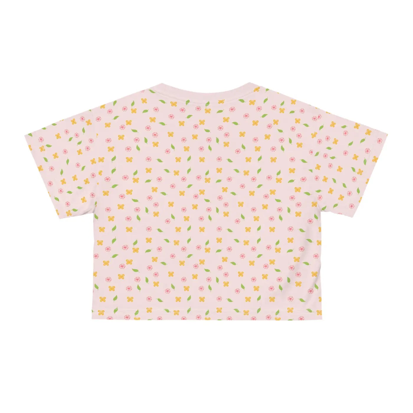 Floral Crop Tee - Vibrant All Over Print Style - DipaliZ