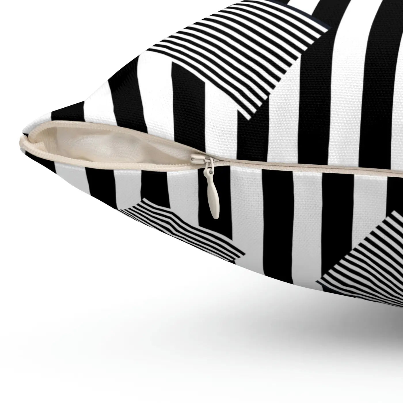 Spun Polyester Square Pillow - Black Stripes Pattern - DipaliZ