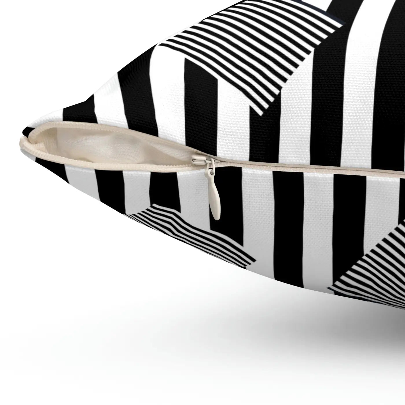 Spun Polyester Square Pillow - Black Stripes Pattern - DipaliZ