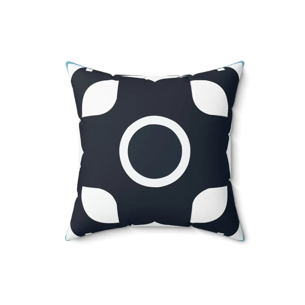 Polyester Square Pillow - White Abstract Pattern - DipaliZ