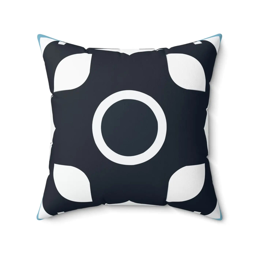 Polyester Square Pillow - White Abstract Pattern - DipaliZ