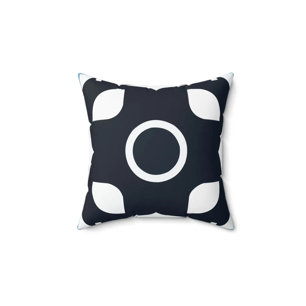 Polyester Square Pillow - White Abstract Pattern - DipaliZ