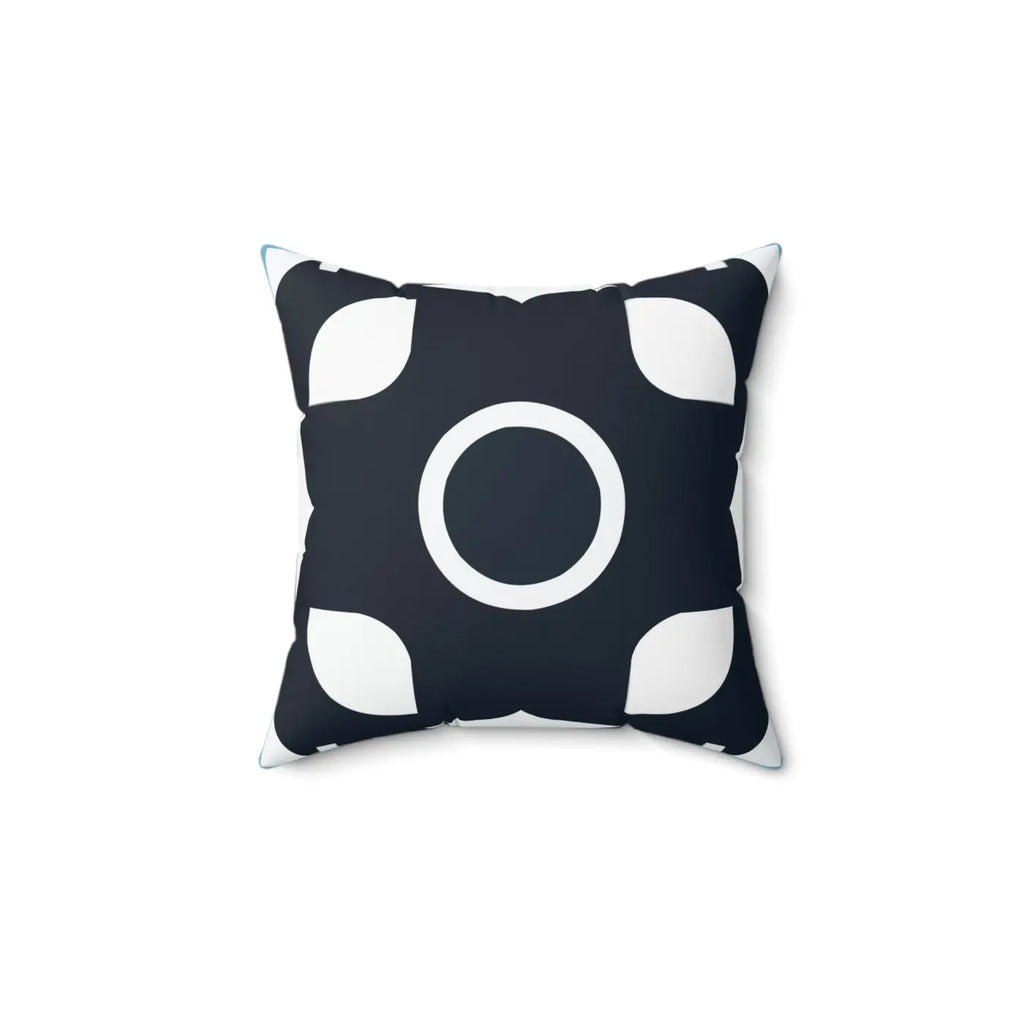 Polyester Square Pillow - White Abstract Pattern - DipaliZ