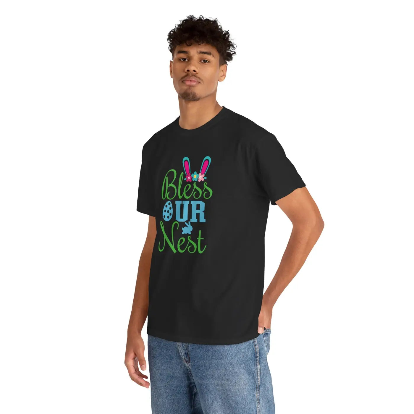 Unisex Deluxe T Shirt - Bless Our Nest Easter Design - DipaliZ