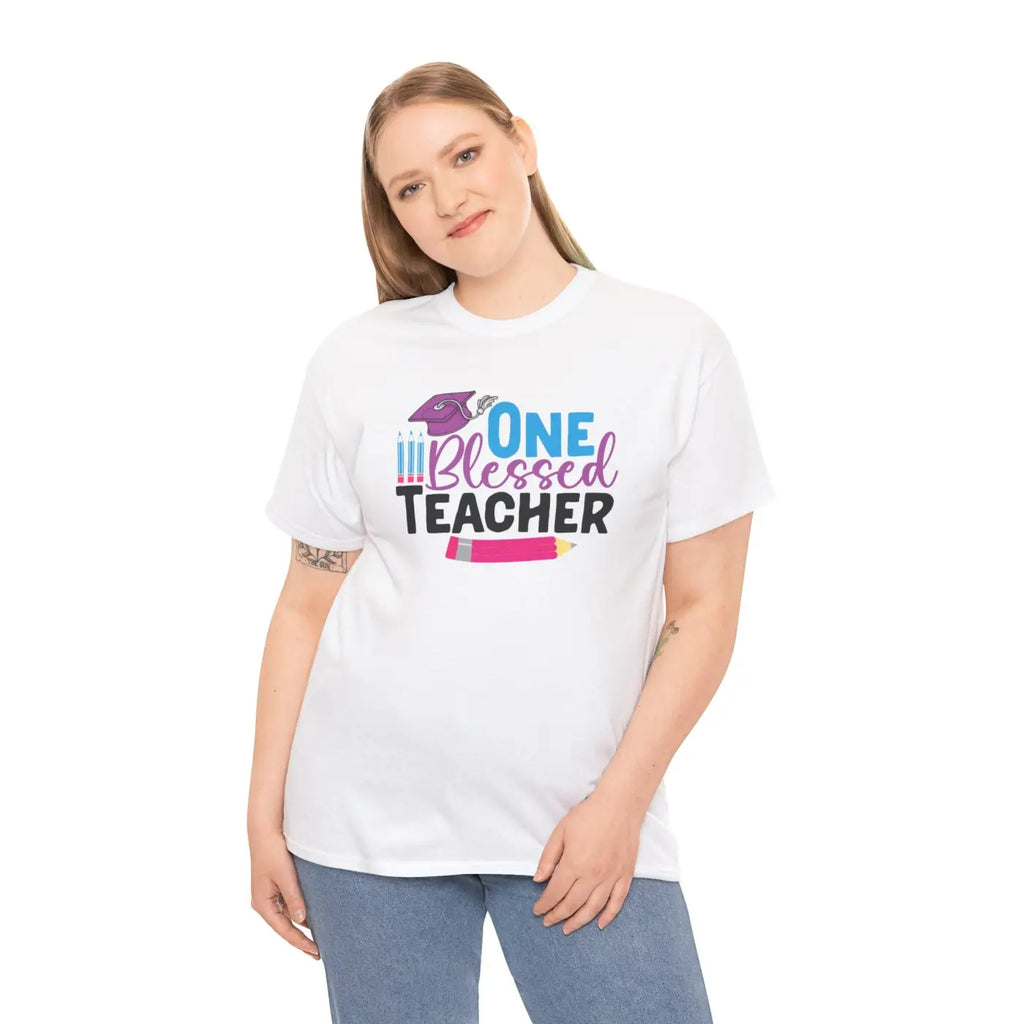 One Blessed Teacher Deluxe T Shirt - Unisex Heavy Cotton - DipaliZ