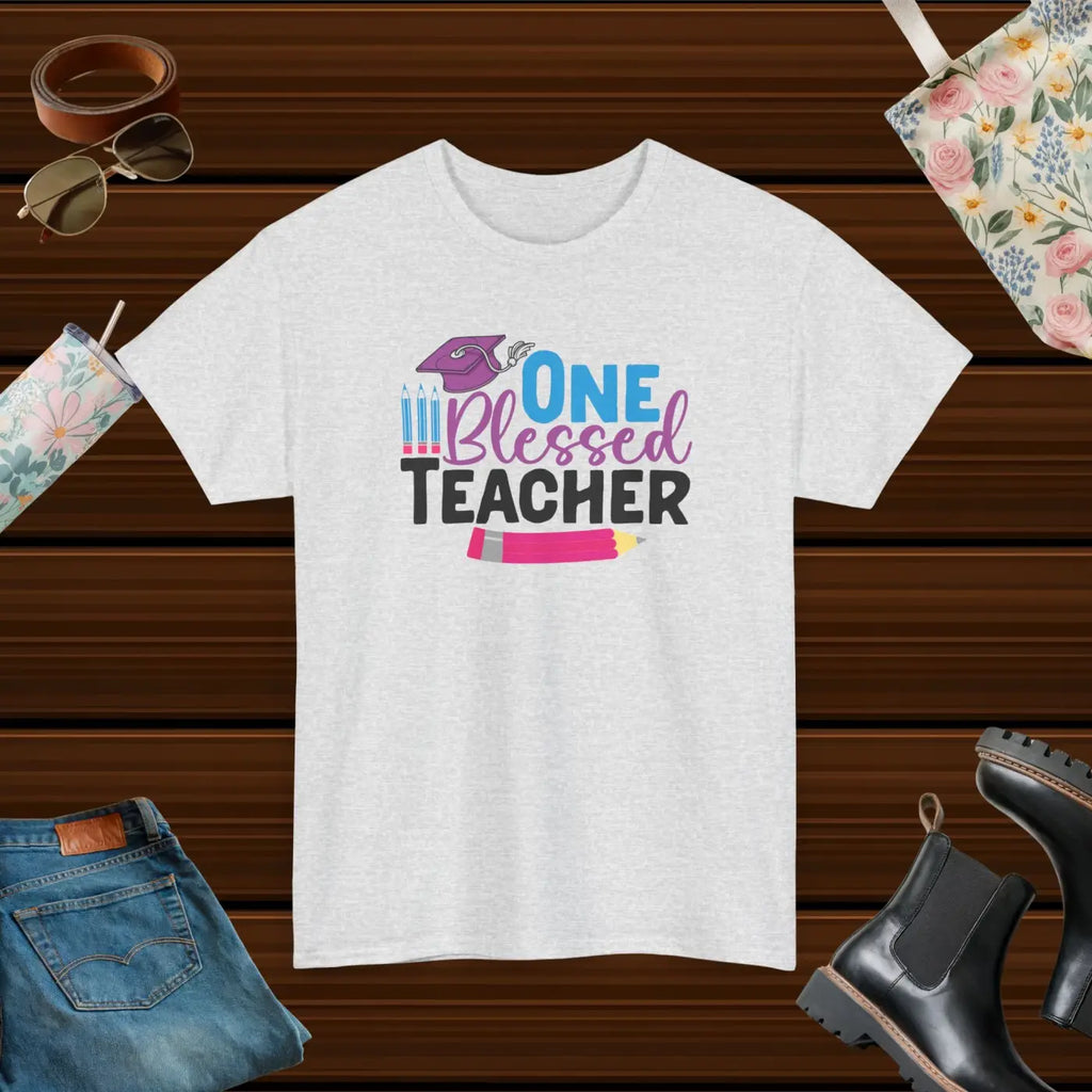 One Blessed Teacher Deluxe T Shirt - Unisex Heavy Cotton - DipaliZ