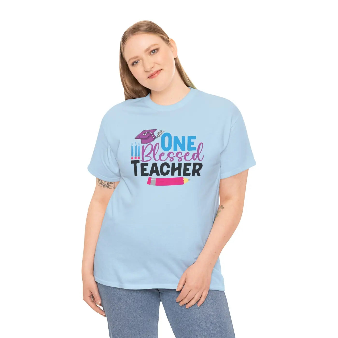 One Blessed Teacher Deluxe T Shirt - Unisex Heavy Cotton - DipaliZ