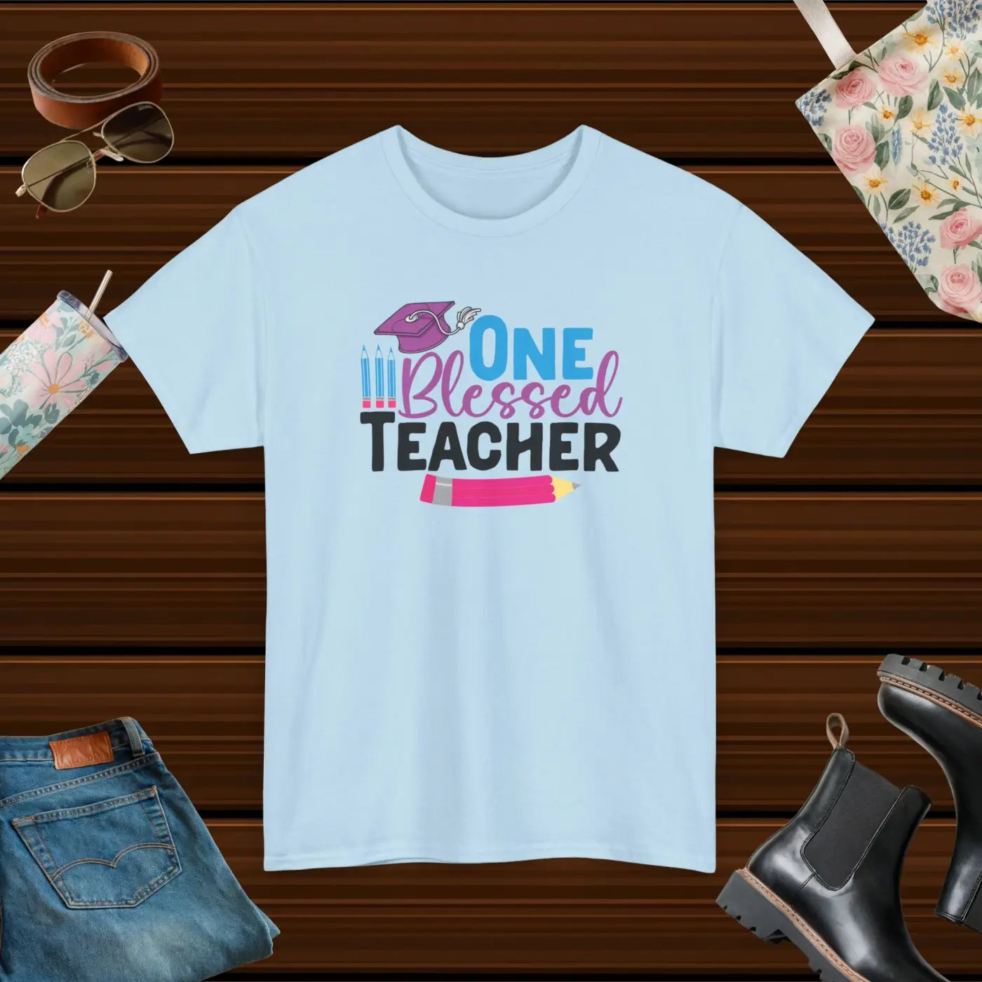 One Blessed Teacher Deluxe T Shirt - Unisex Heavy Cotton - DipaliZ