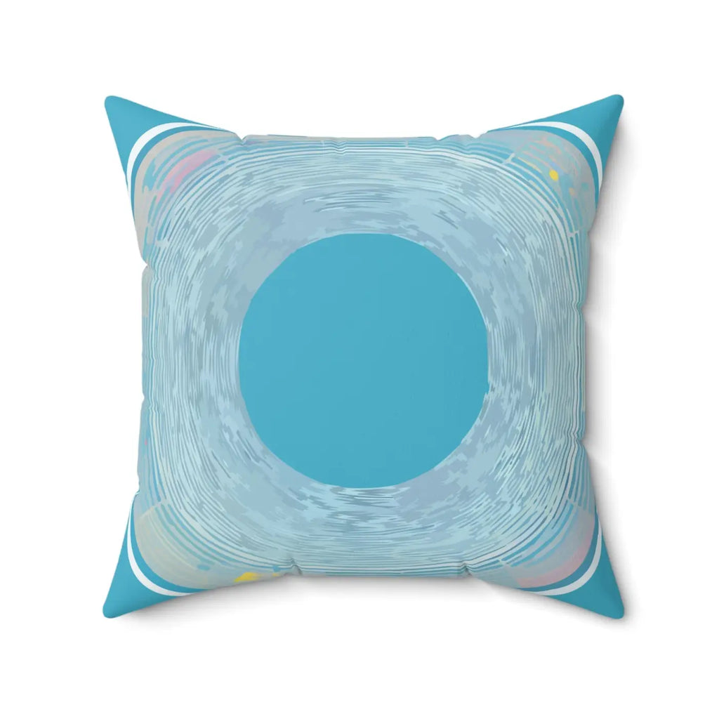 Polyester Square Pillow - Blue Abstract Pattern Decor - DipaliZ