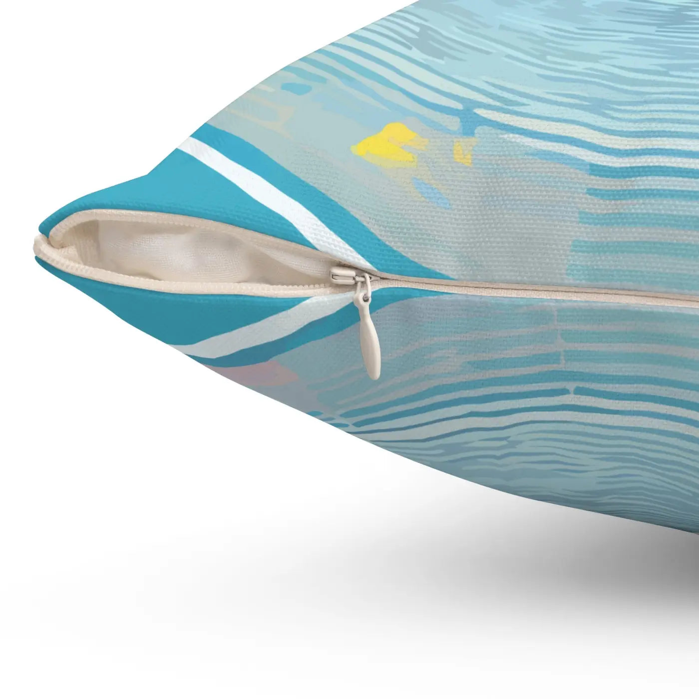 Polyester Square Pillow - Blue Abstract Pattern Decor - DipaliZ