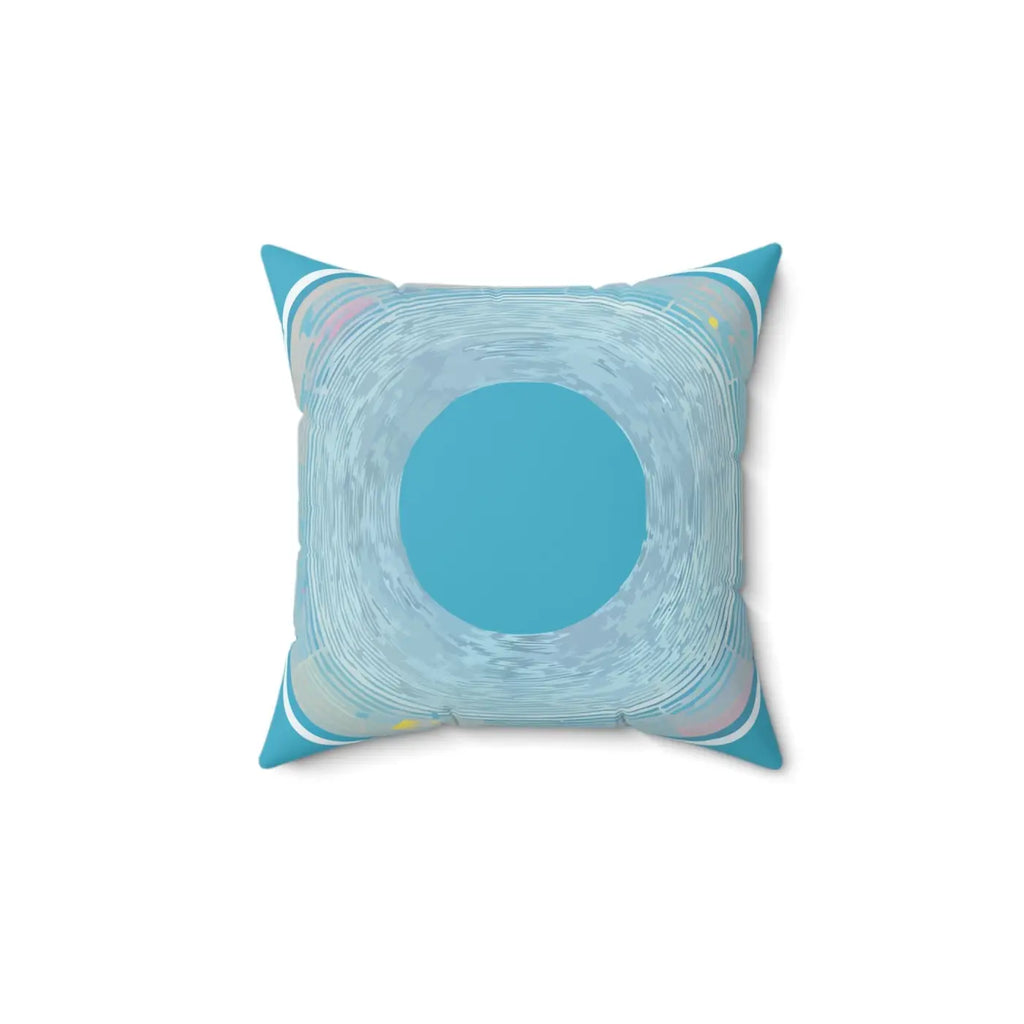 Polyester Square Pillow - Blue Abstract Pattern Decor - DipaliZ