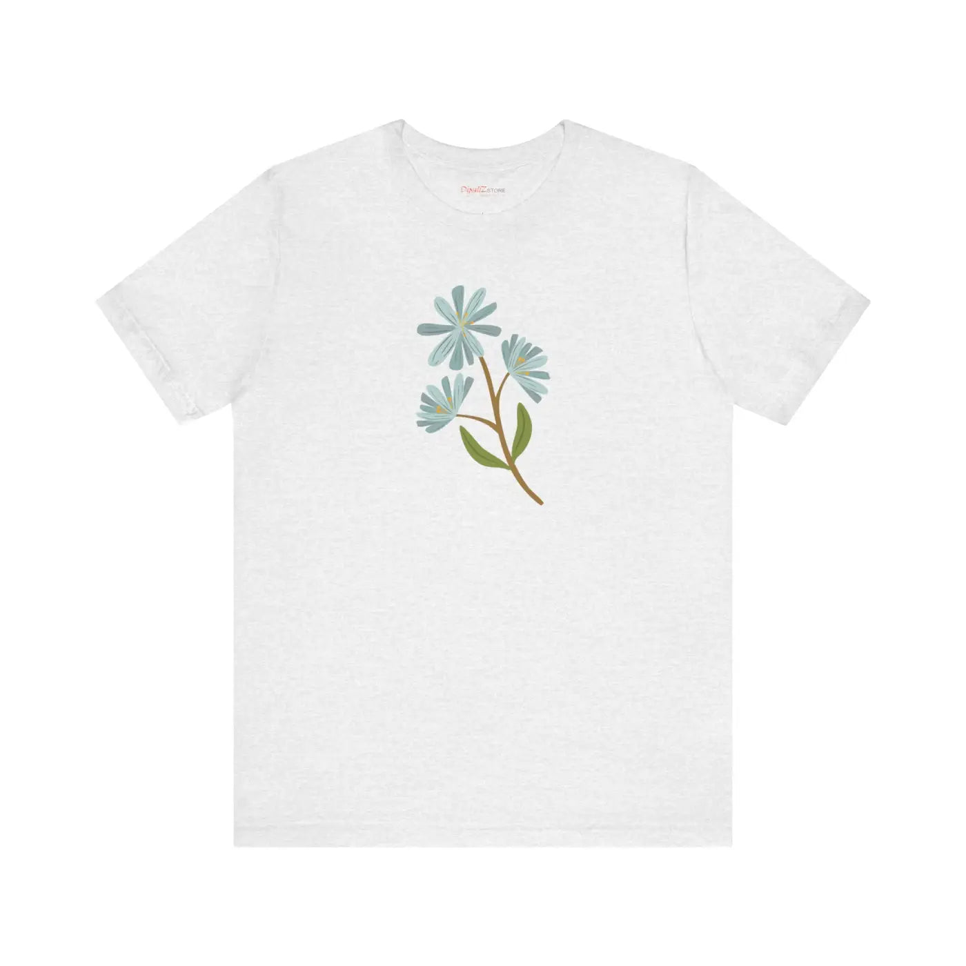Blue Flower Jersey Short Sleeve Tee - Unisex Fit - DipaliZ
