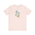 Blue Flower Jersey Short Sleeve Tee - Unisex Fit - DipaliZ