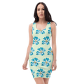Blue Flowers Dress - Artistic Runway Style - DipaliZ