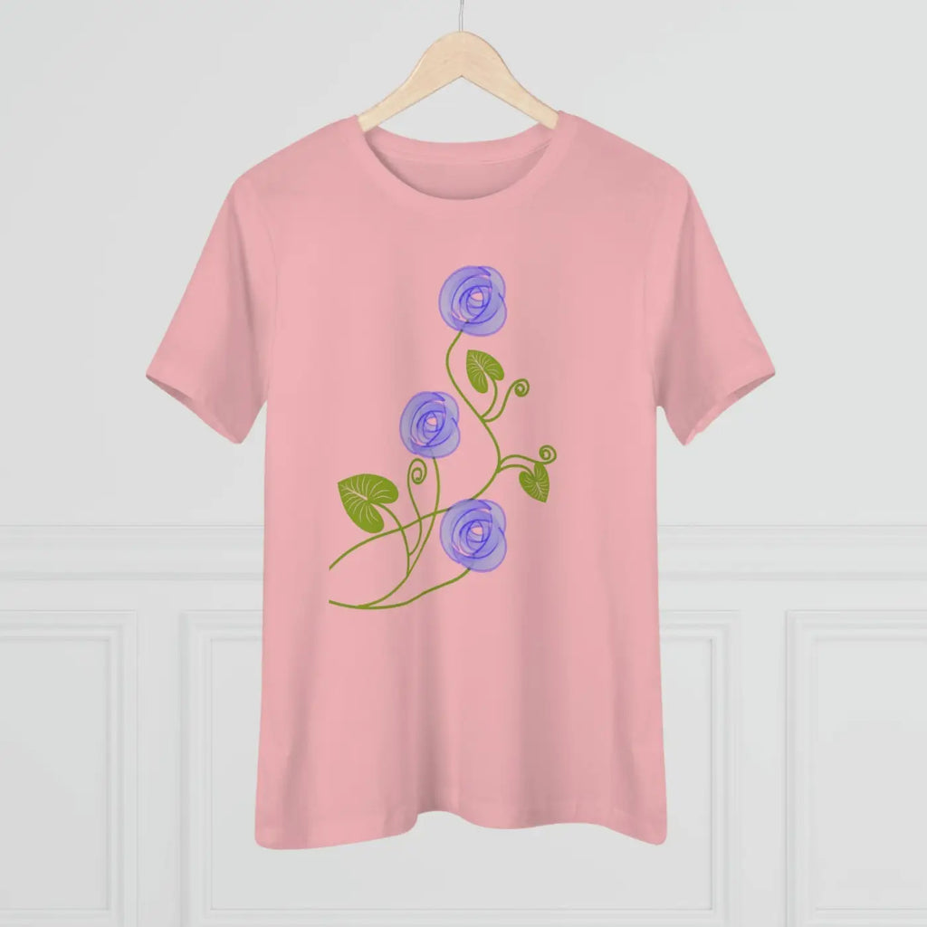 Women's Premium Tee - Blue Flowers Design - DipaliZ