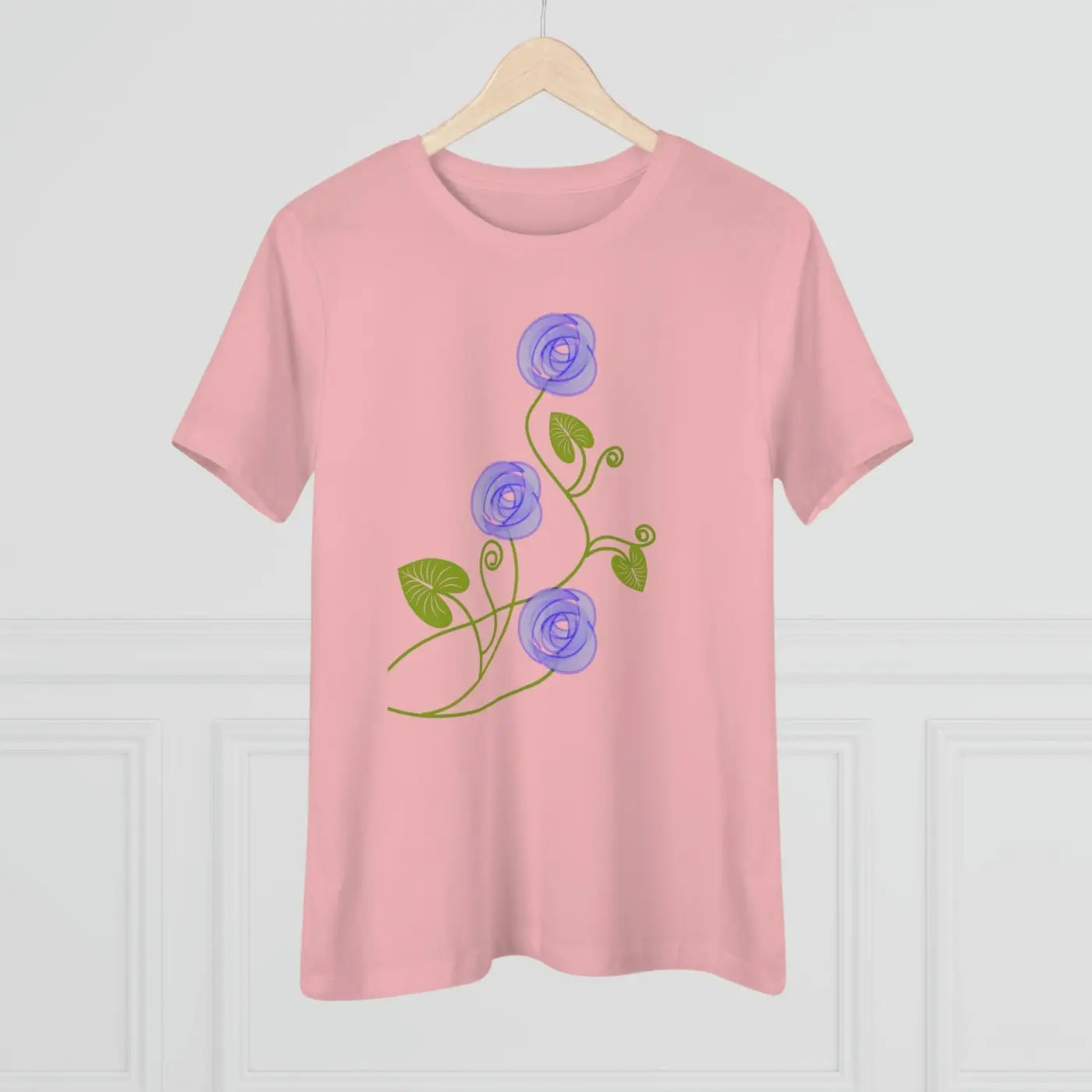 Women's Premium Tee - Blue Flowers Design - DipaliZ