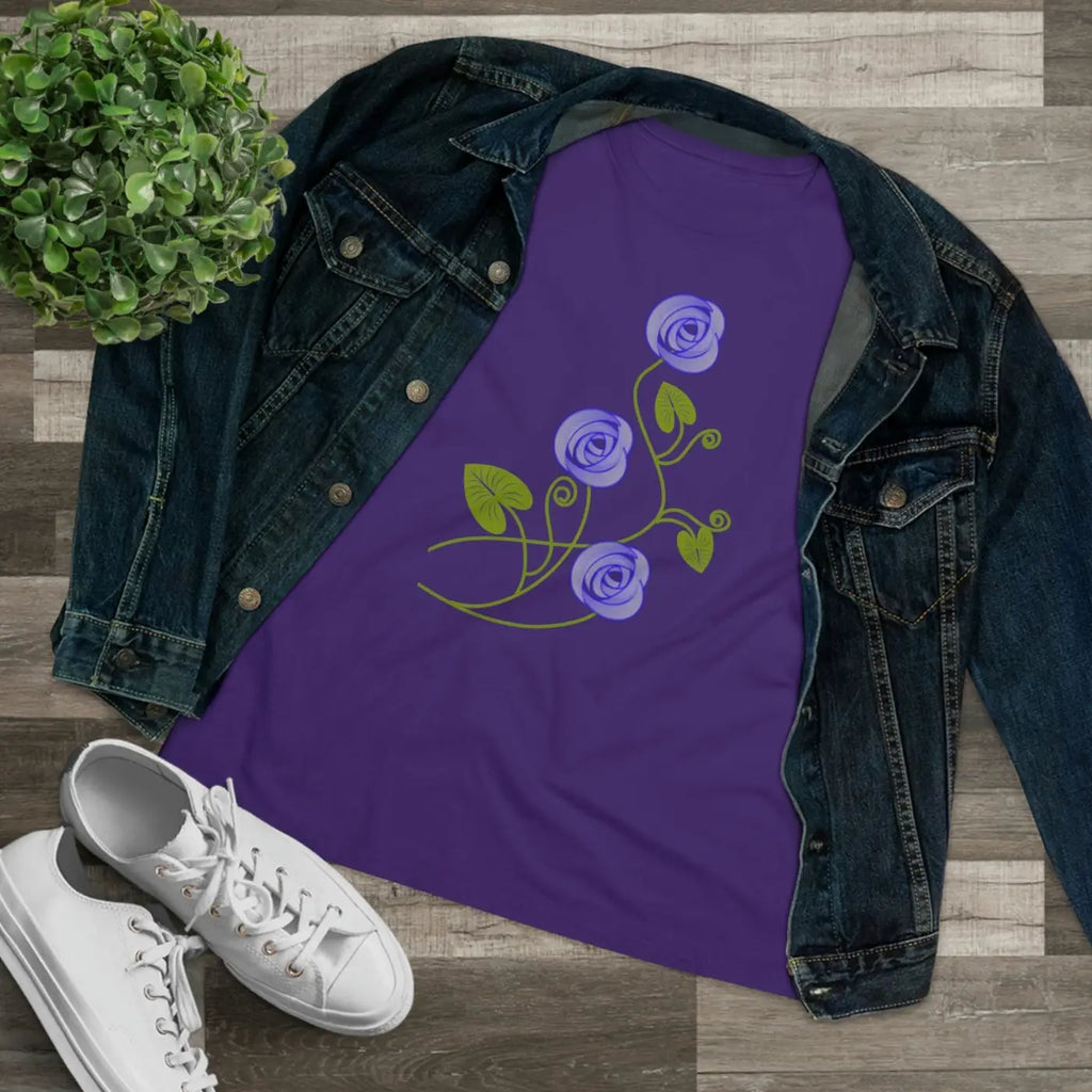Women's Premium Tee - Blue Flowers Design - DipaliZ