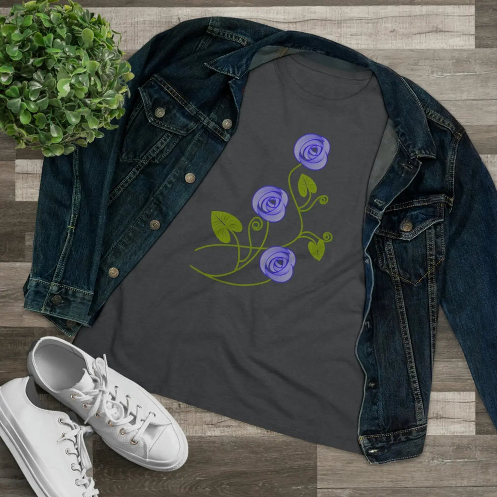 Women's Premium Tee - Blue Flowers Design - DipaliZ