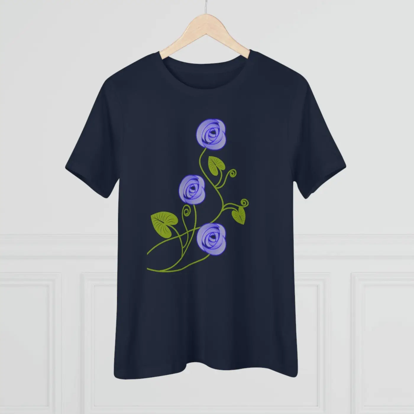 Women's Premium Tee - Blue Flowers Design - DipaliZ