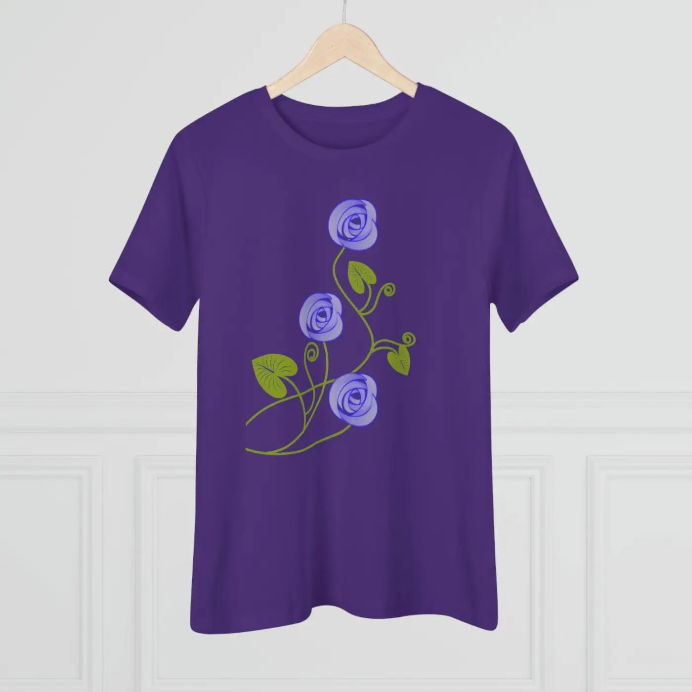 Women's Premium Tee - Blue Flowers Design - DipaliZ