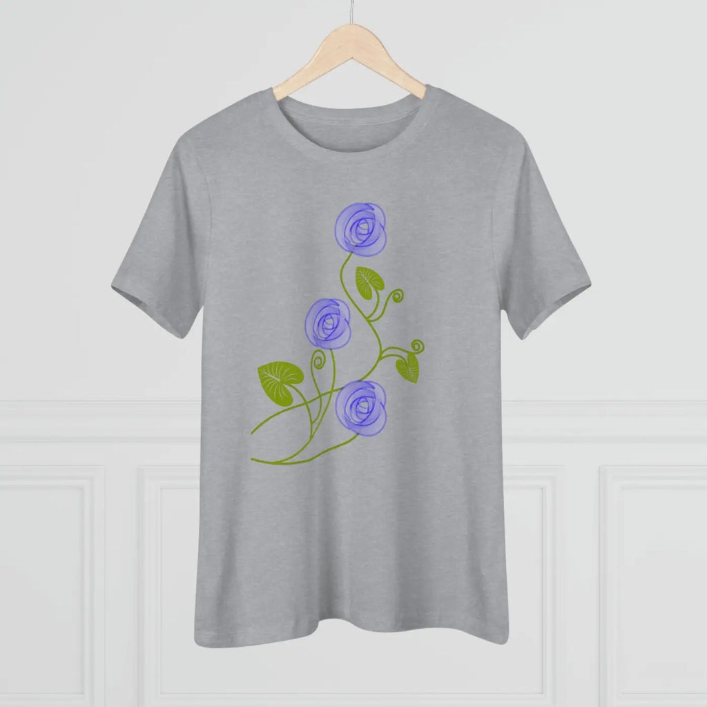 Women's Premium Tee - Blue Flowers Design - DipaliZ
