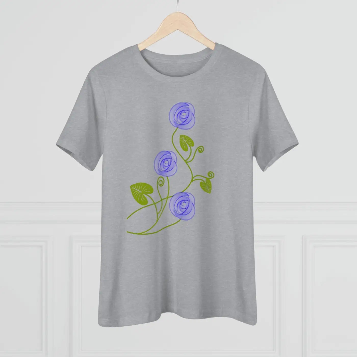 Women's Premium Tee - Blue Flowers Design - DipaliZ