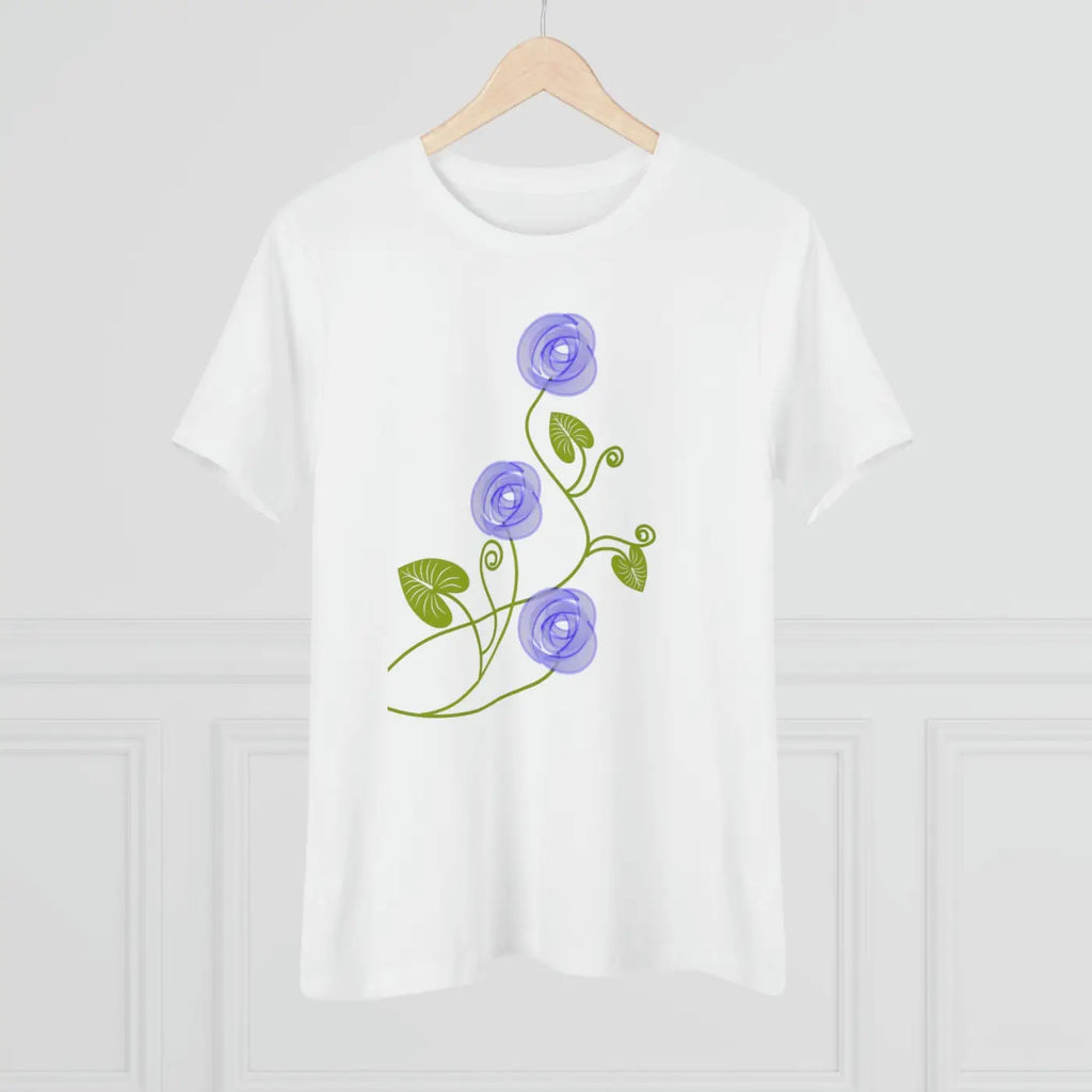 Women's Premium Tee - Blue Flowers Design - DipaliZ
