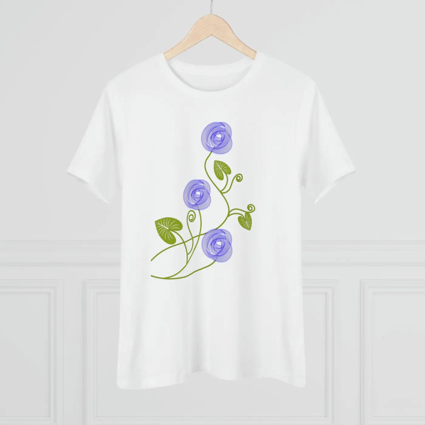 Women's Premium Tee - Blue Flowers Design - DipaliZ