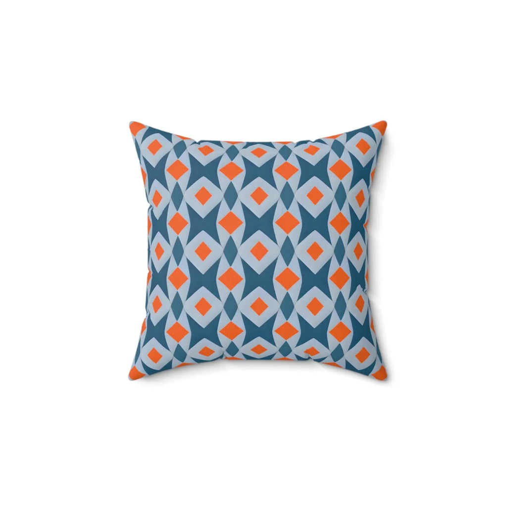Bold Polyester Square Pillow - Orange Seamless Pattern - DipaliZ
