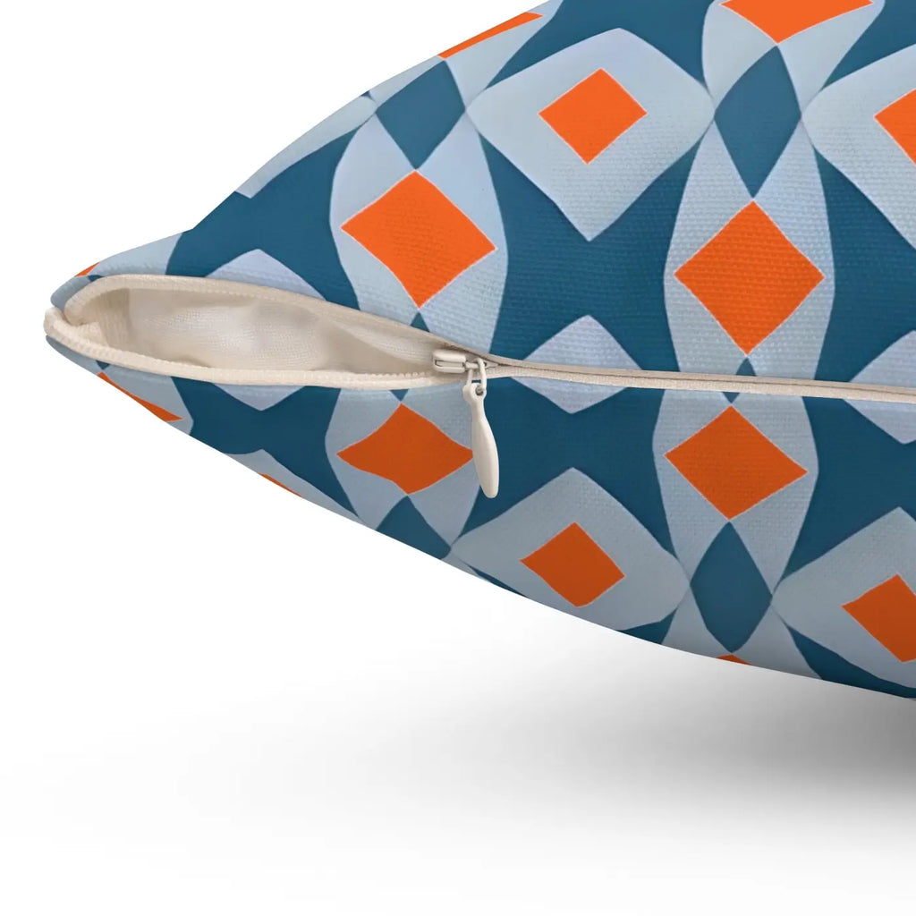Bold Polyester Square Pillow - Orange Seamless Pattern - DipaliZ