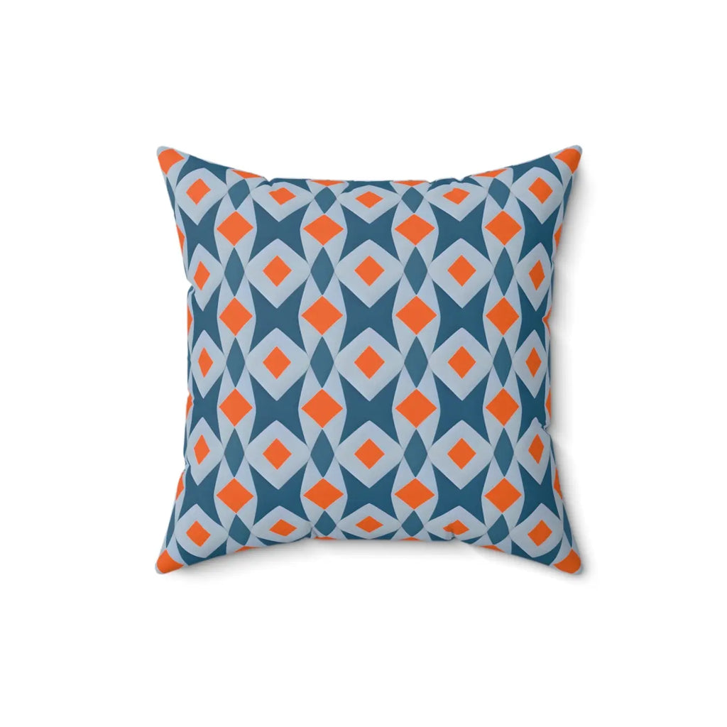 Bold Polyester Square Pillow - Orange Seamless Pattern - DipaliZ