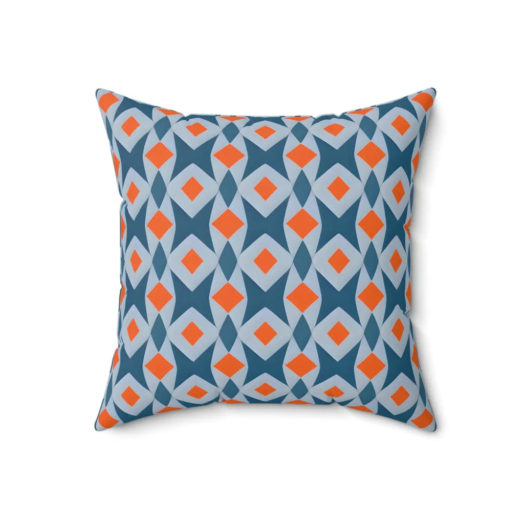 Bold Polyester Square Pillow - Orange Seamless Pattern - DipaliZ