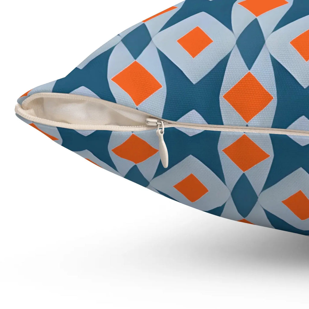 Bold Polyester Square Pillow - Orange Seamless Pattern - DipaliZ