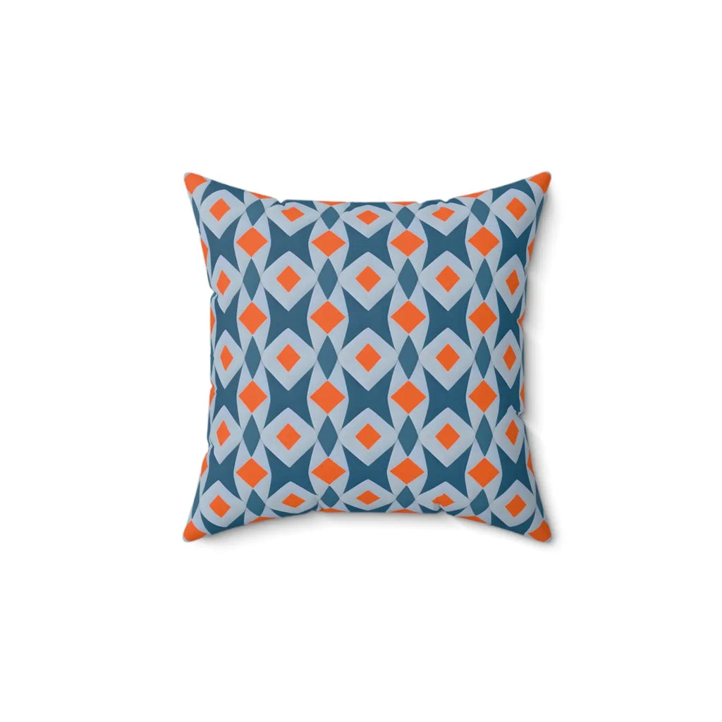 Bold Polyester Square Pillow - Orange Seamless Pattern - DipaliZ