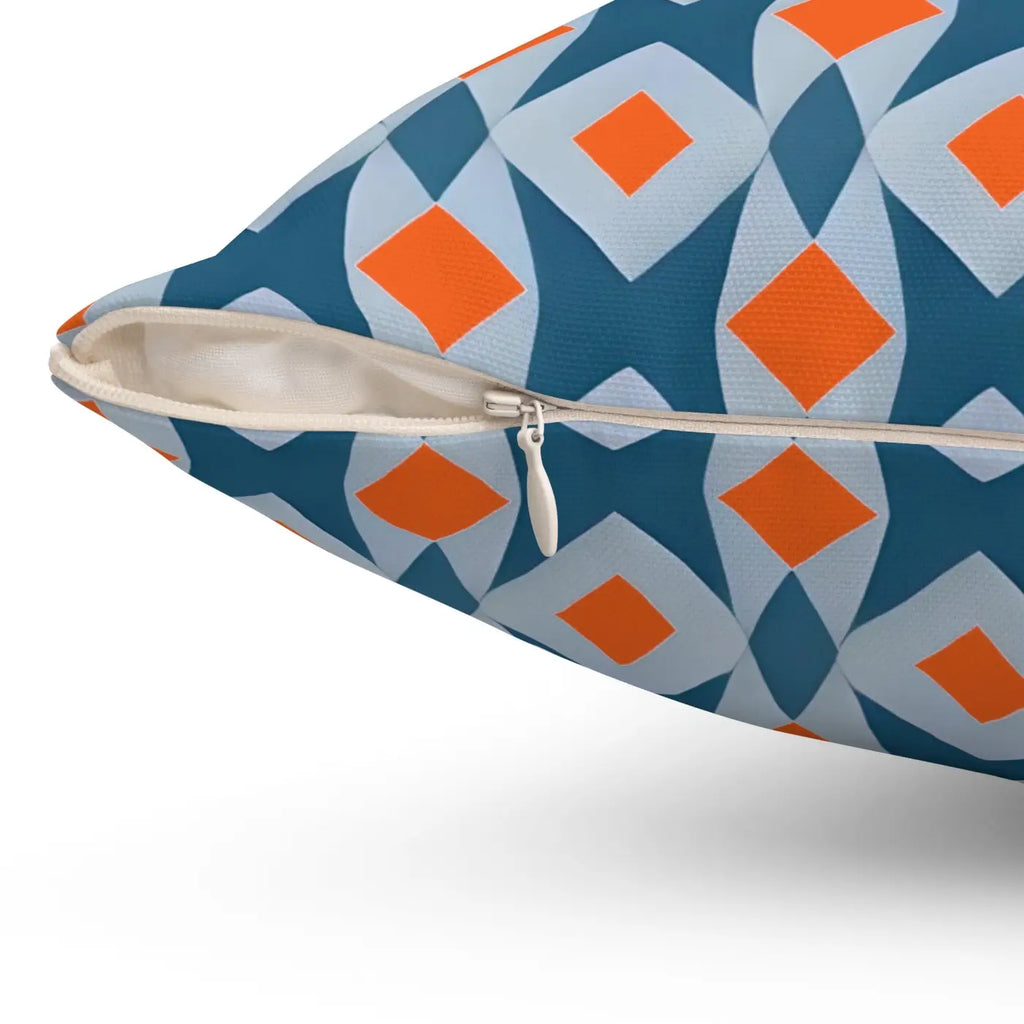 Bold Polyester Square Pillow - Orange Seamless Pattern - DipaliZ