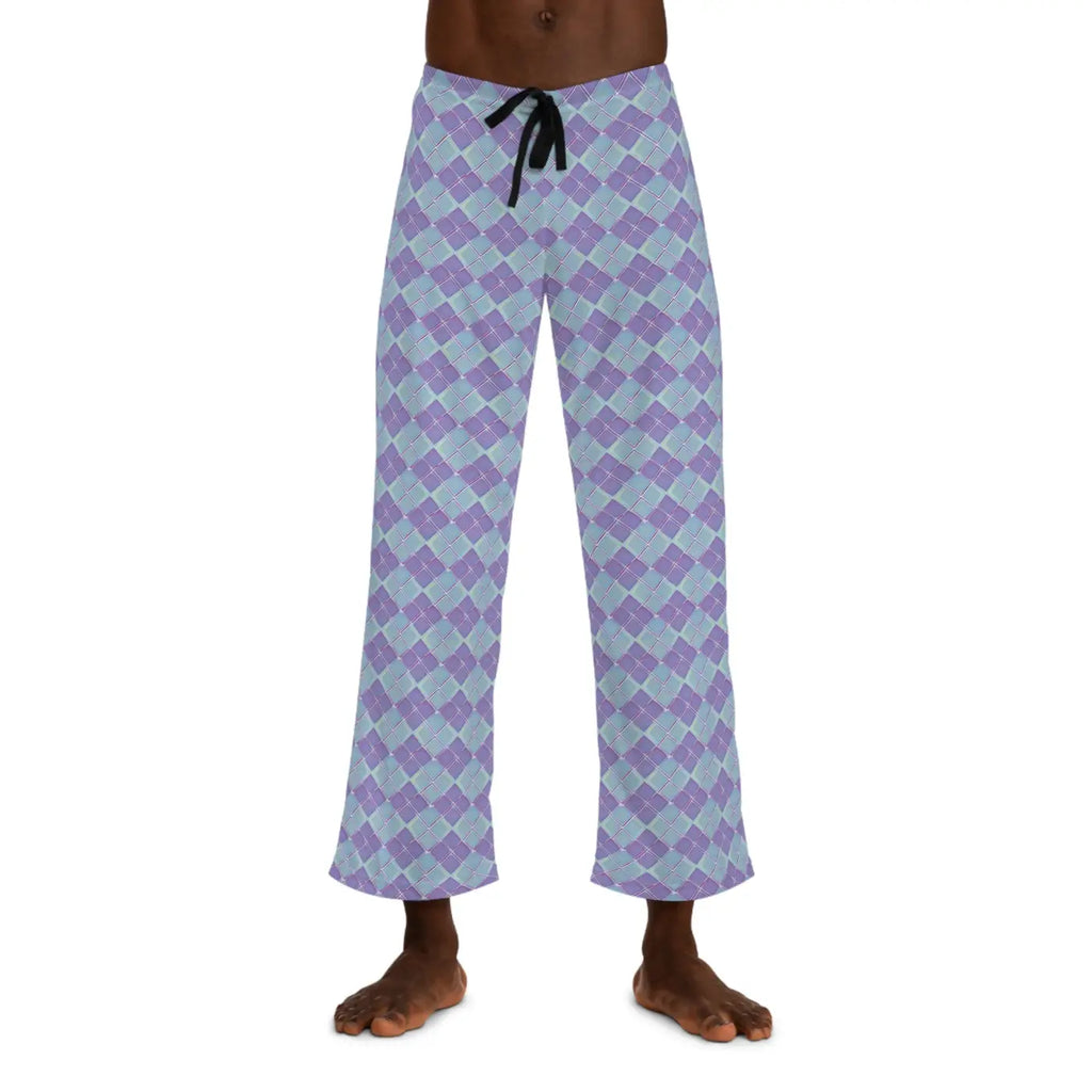 Abstract Blue and Purple Pajama Pants - Lounge Style - DipaliZ