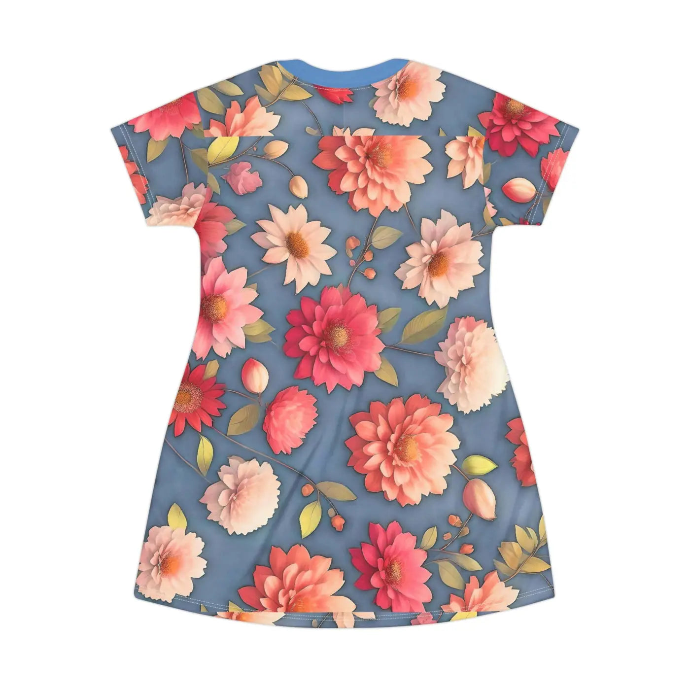 Bright Colorful Flowers Shirt Dress - Polyester - DipaliZ