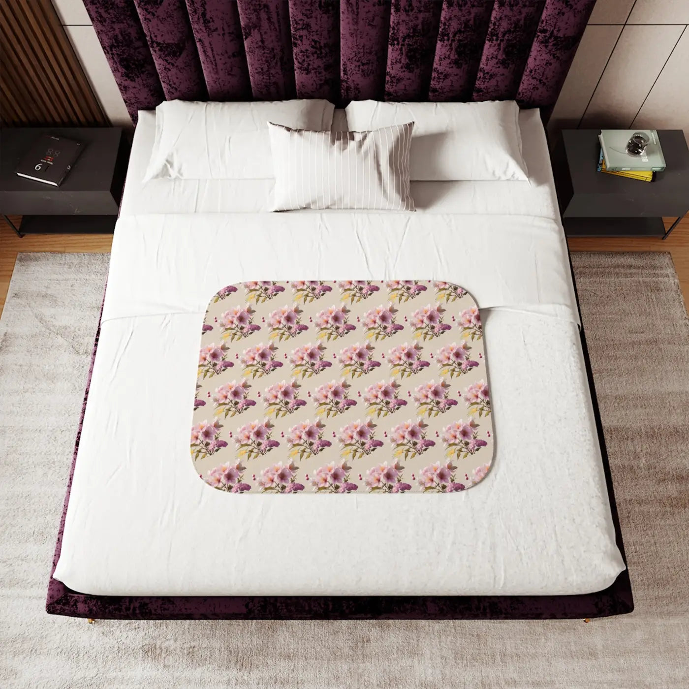 Sherpa Blanket Two Colors - Floral Cozy Comfort - DipaliZ