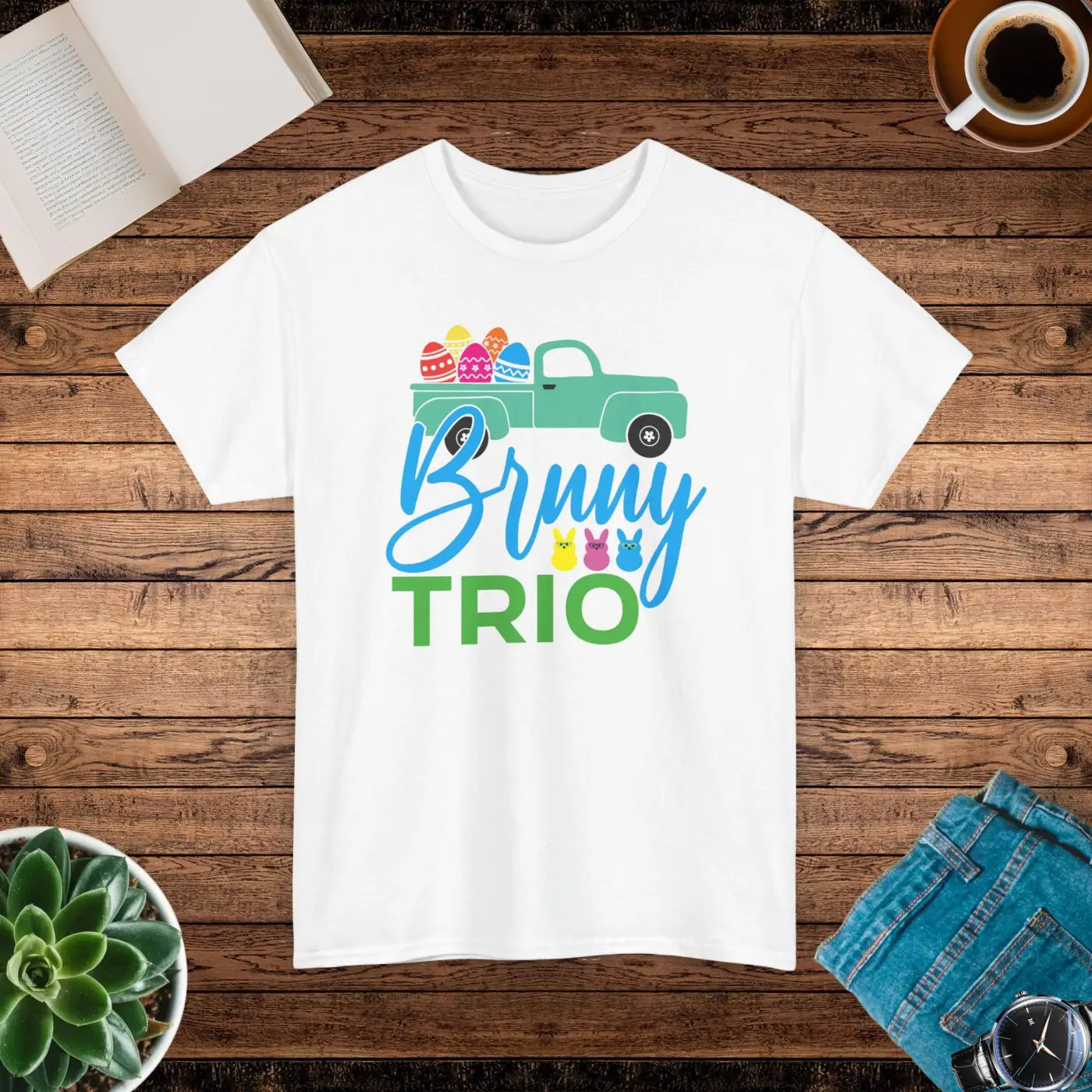 Bunny Trio Unisex Deluxe T Shirt - Heavy Cotton - DipaliZ