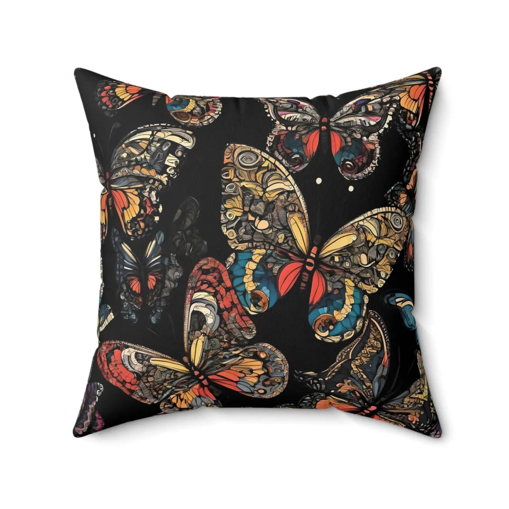 Butterflies Pattern Throw Pillow - Polyester Square - DipaliZ