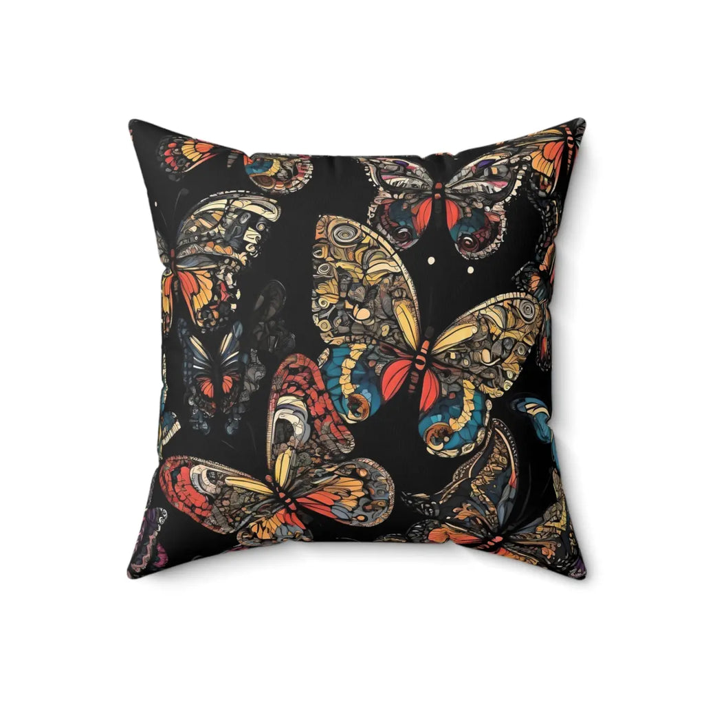 Butterflies Pattern Throw Pillow - Polyester Square - DipaliZ