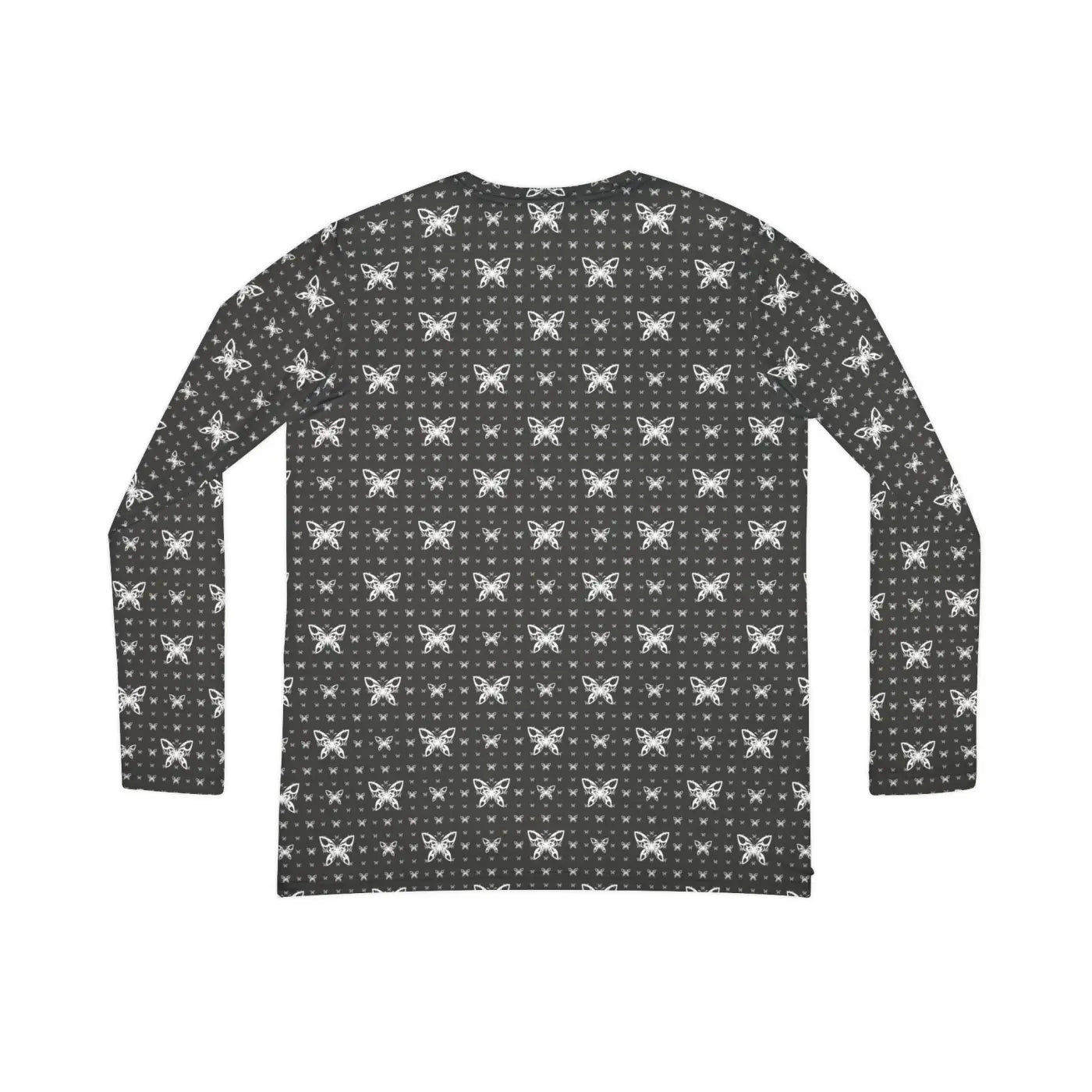Long Sleeve V Neck Tee - Butterflies Pattern - DipaliZ